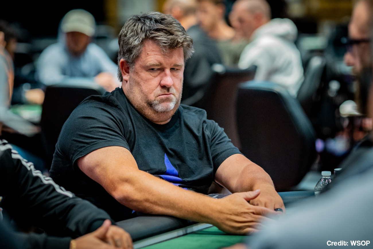 Chris Moneymaker playing in Event 43 -- 50k Poker Players Championship